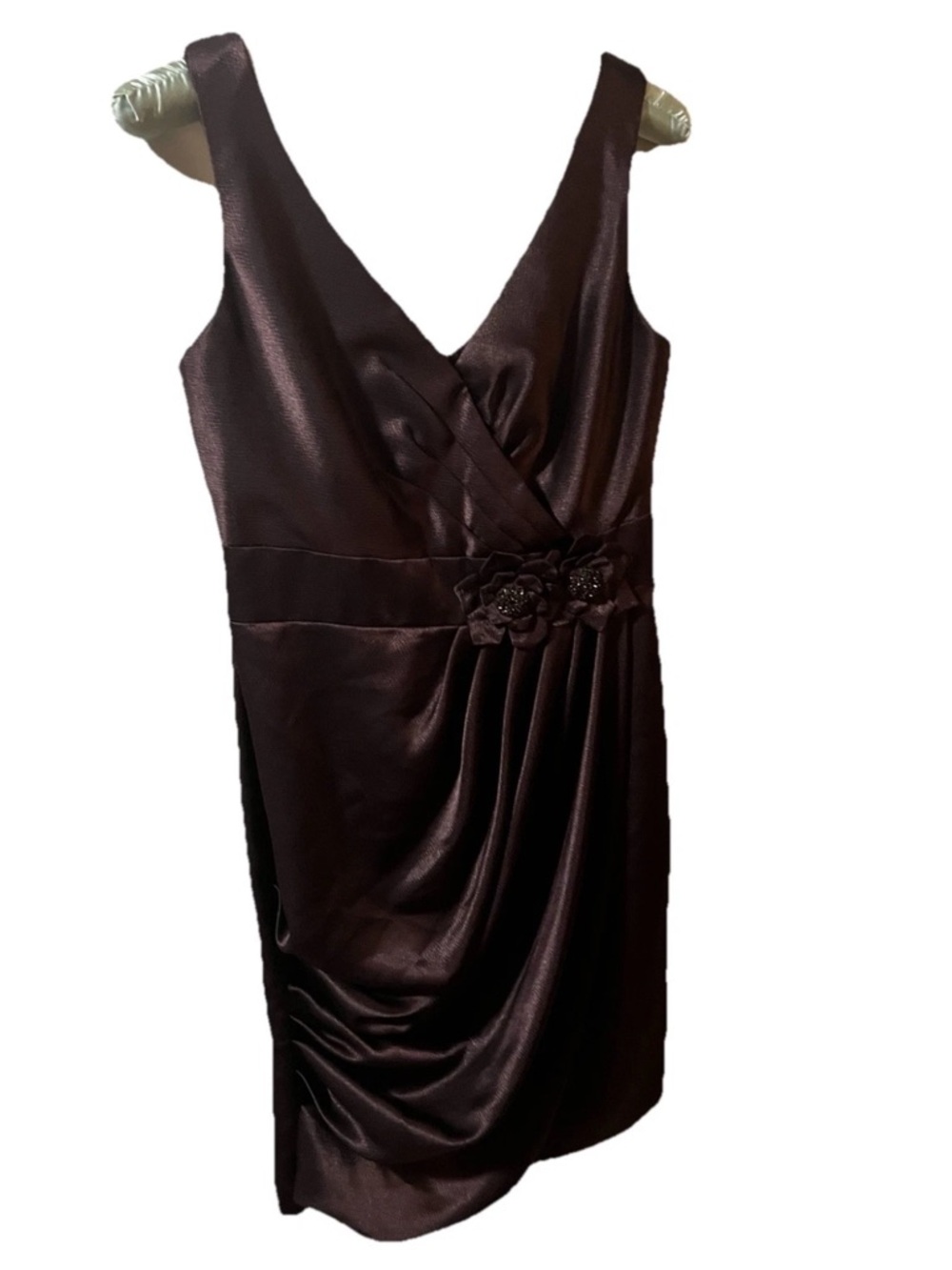 David’s Bridal Bridesmaid Dress Brown Sleeveless Sz 4